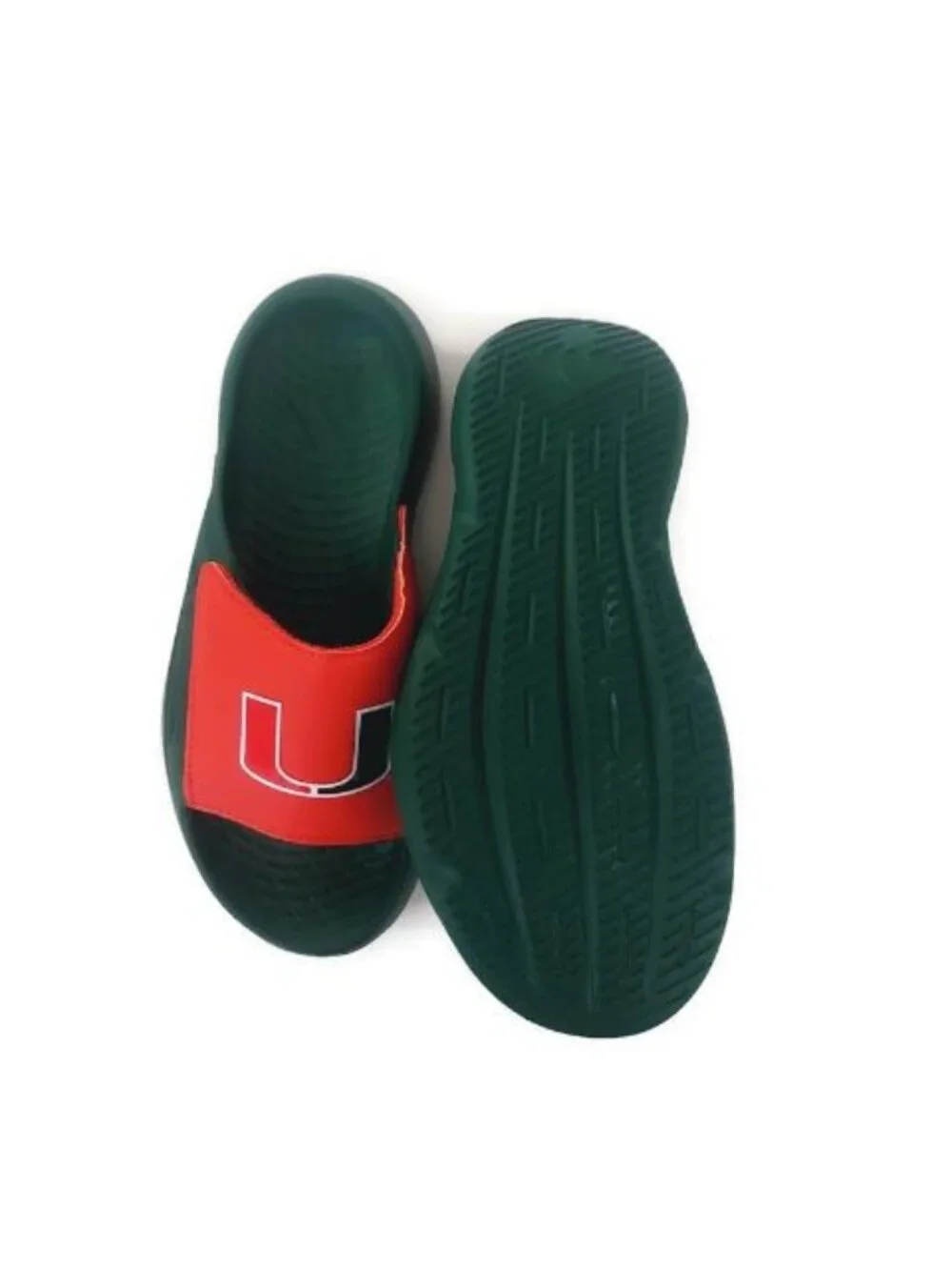 Miami Hurricanes adidas Lightblaze Slide Mens Size 7 Womens Size 8 Sandals Green